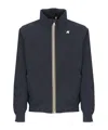K-way Aurene Stretch Jacket With Contrasting Gros Grain Details In Blue