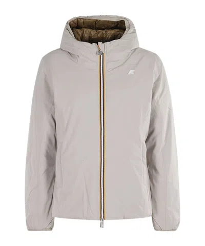 K-WAY BEIGE BROWN WOMEN'S REVERSIBLE INSULATED SHORT JACKET