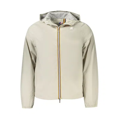 K-way Beige Nylon Men Jacket In Multi