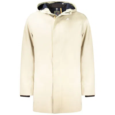 K-way Beige Polyester Men Jacket In Neutral
