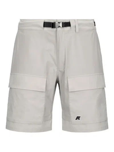 K-way Belted Cargo Shorts In White