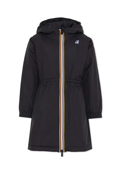 K-way Kids' Black Down Jacket For Girl With Logo