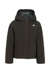 K-way Black Jacket For Boy With Logo In Black