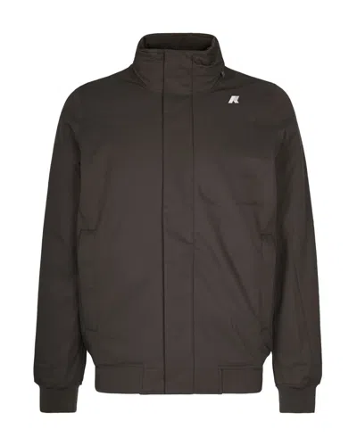 K-WAY BLACK OLIVE/BLUE AMAURY TWILL MARMOTTA JACKET