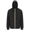 K-way Black Scuba Fabric Sweatshirt With Adjustable Hood In Black