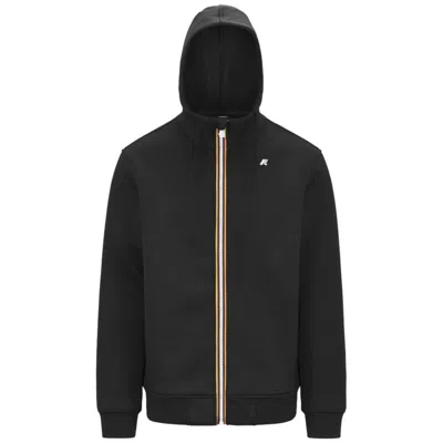 K-WAY BLACK SCUBA FABRIC SWEATSHIRT WITH ADJUSTABLE HOOD