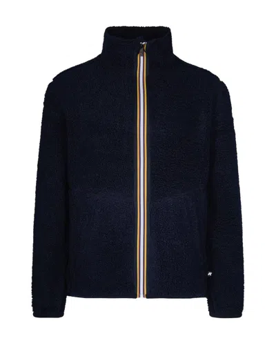 K-WAY BLUE DEPTH PASCAL SHERPA POLAR DOUBLE JACKET