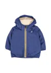 K-way Blue Jacket For Baby Boy With Logo In Blue