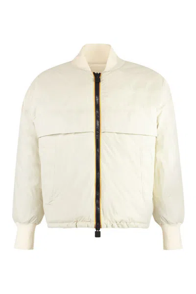 K-way Bomber In Technical Fabric In Beige