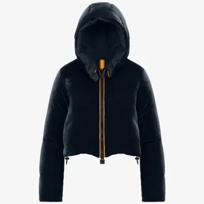 K-way Brien Velvet Thermo Reversible In Blue
