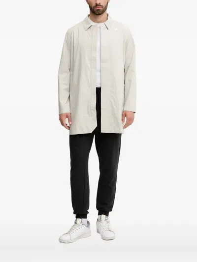 K-way Button-fastening Storm Jacket In White
