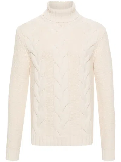 K-way Cable-knit Roll-neck Jumper In Neutrals