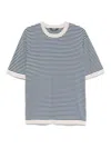 K-way Striped Crew Neck T-shirt In Sand Beige In Blue