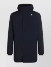 K-way Casual Style Longline Hooded Jacket In Blue