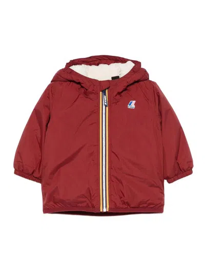 K-way Babies' Teddy Bear Down Jacket With Logo In Red