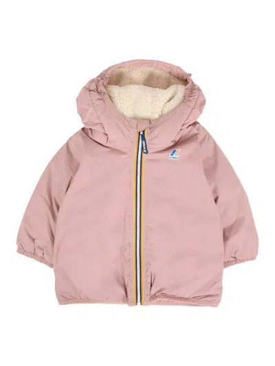 K-way Babies' Teddy Bear Down Jacket With Logo In Pink