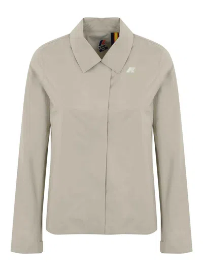 K-way Logo Casual Jacket In Neutral