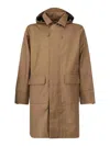 K-way Poirol Hooded Zip-front Raincoat In Beige