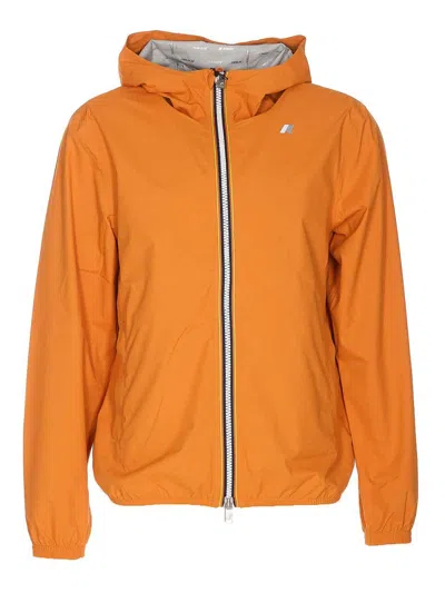 K-way Le Vrai Hooded Jacket Lightweight Design In Orange