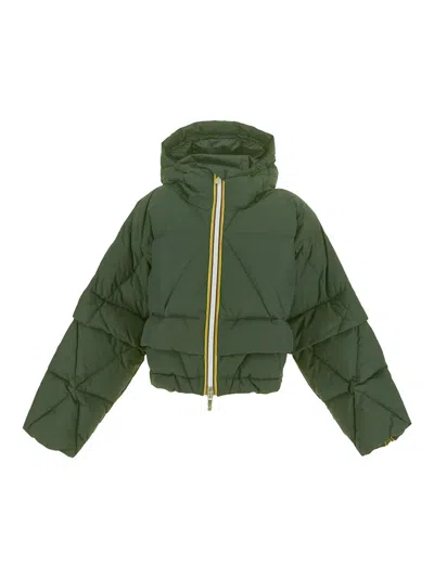 K-way Cropped Down Jacket In Green