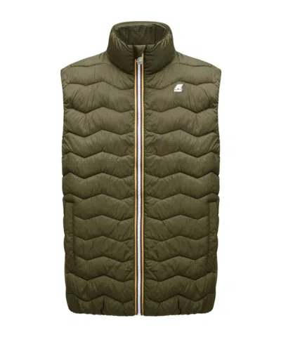 K-way Chevron-quilt Padded Gilet In Green