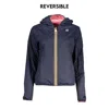 K-WAY CHIC REVERSIBLE HOODED BLUE JACKET