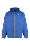 K-way Hooded Jacket With Adjustable Drawstring And Pockets In Blue