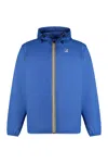 K-way Hooded Jacket With Adjustable Drawstring And Pockets In Blue