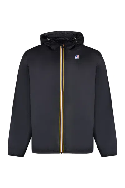 K-way Laurette Plus - Reversible Hooded Jacket In Black/beige