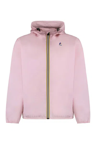 K-way Claude Hooded Nylon Jacket In Pink