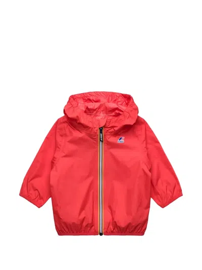 K-way Babies' Claude Hooded Zip-front Jacket In Red