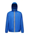 K-way Hooded Jacket With Adjustable Drawstring And Pockets In Blue