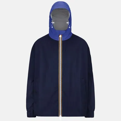 K-way Unisex High Neck Hooded Jacket In Blue