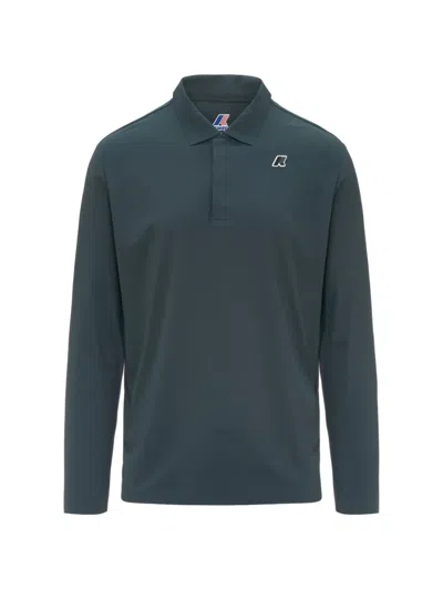 K-way Cleek Long-sleeved Polo Shirt In Blue