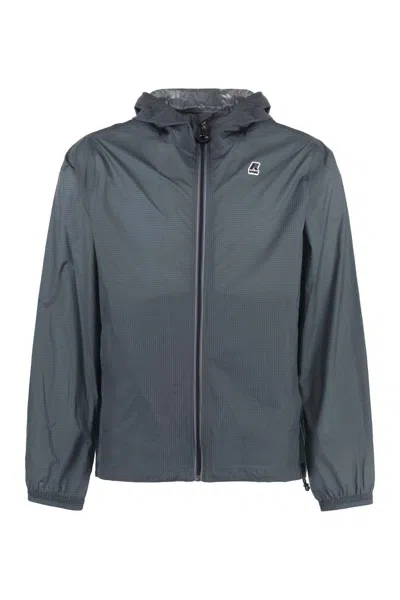K-way Cleon Hooded Nylon Jacket In Grey