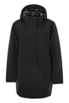 K-way K Way Mathiel Bonded Hooded Jacket In Black