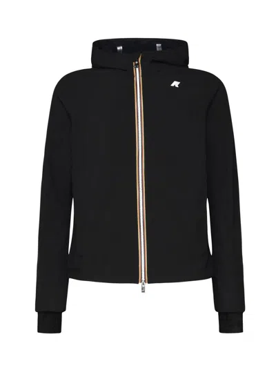 K-way Coats In Black-blue Depth