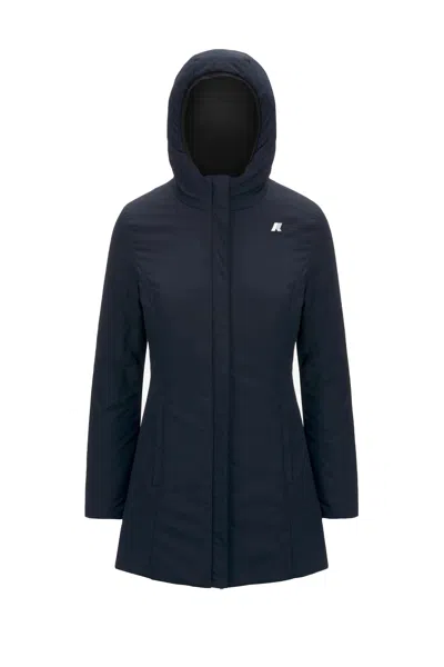 K-way Coats In Black Blue Depth