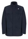 K-way Four Pocket High Collar Jacket In Blue