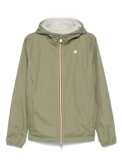 K-WAY K-WAY GREEN 'JAKE PLUS' JACKET WITH LOGO