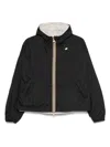 K-way Laurette Plus.2 Double Short Down Jacket In Nero E Beige