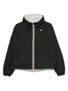 K-way Laurette Plus.2 Double Short Down Jacket In Nero E Beige