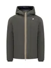 K-way You Can Also Modify Iu Down Jacket In Verde Militare/blu Scuro