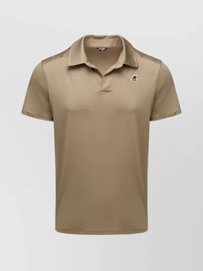 K-way Collared Polo Shirt Short Sleeves In Neutral