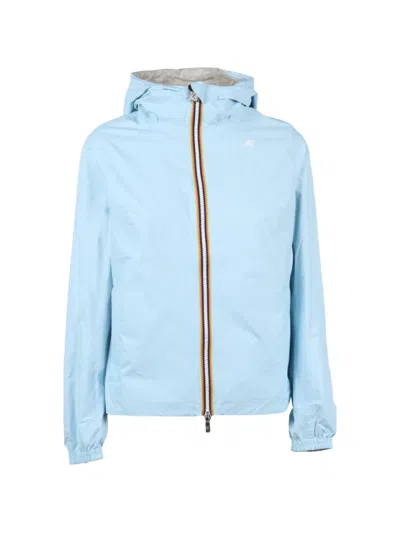 K-way Colourblock Hooded Jacket In Blue