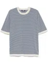 K-way Striped Crew Neck T-shirt In Sand Beige In Blue