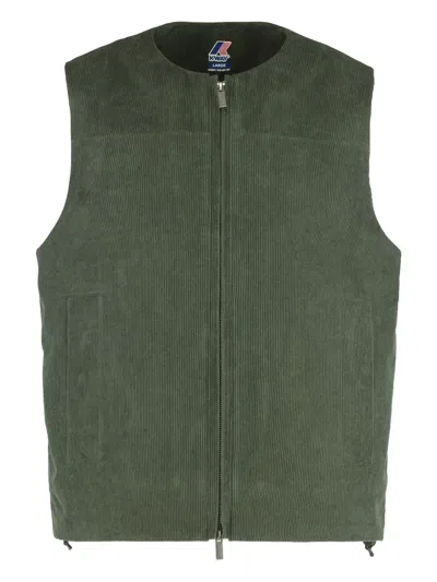 K-way Cord Texture Jacket In Green