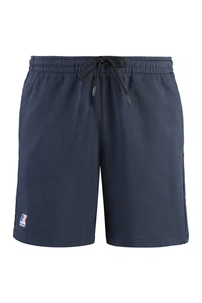 K-way Cotton Bermuda Shorts In Blue