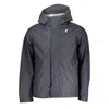 K-way Chic Blue Cotton Hooded Sports Jacket In Grey