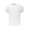 K-way Sleek White Crew Neck Tee With Logo Accent